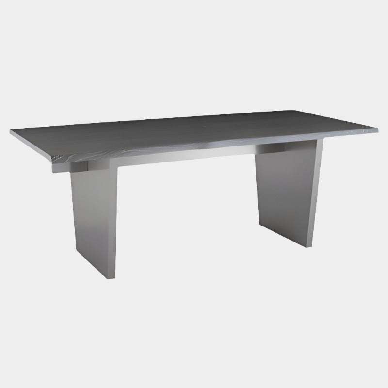 Aiden Dining Table (Oxidized Grey Oak Top W/ Brushed Stainless Legs)