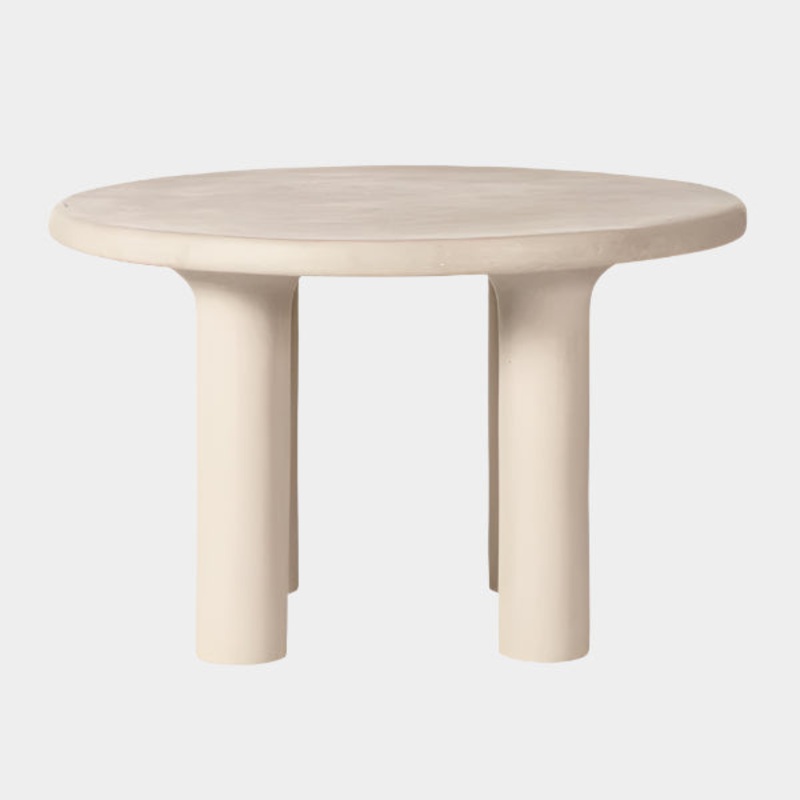 Barbara Cream Textured Indoor / Outdoor 47″ Round Dining Table