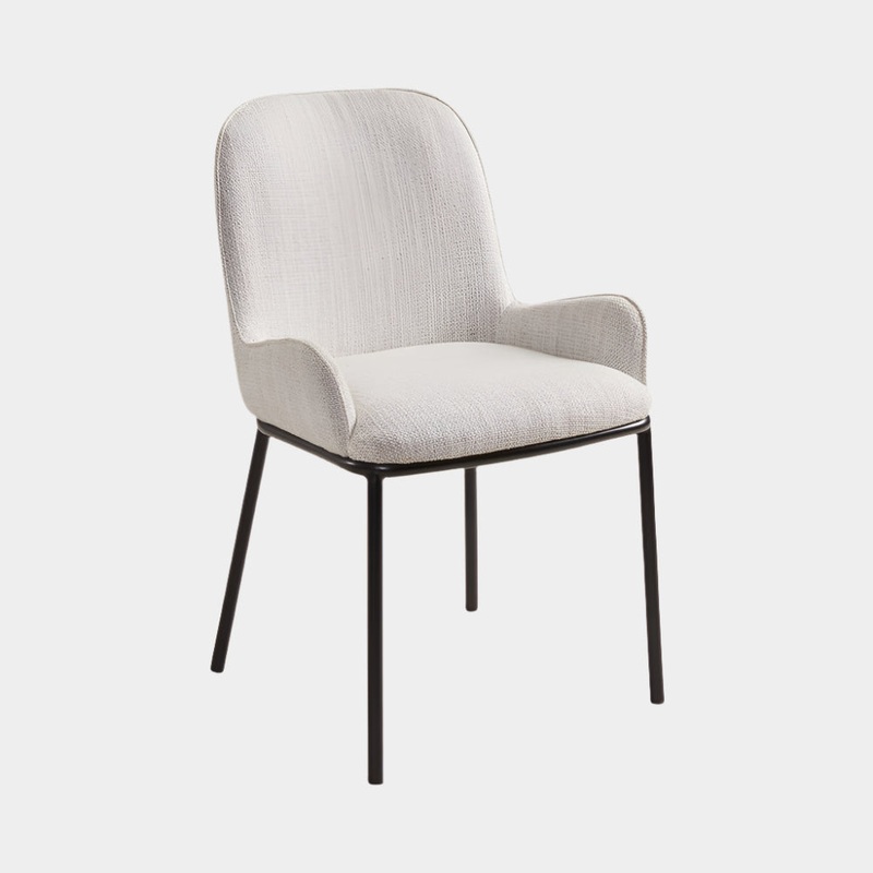 Bennett Dining Chair: Grey Linen