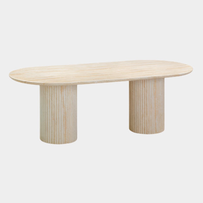 Brut Concrete Patterned Indoor/Outdoor 86″ Oval Dining Table