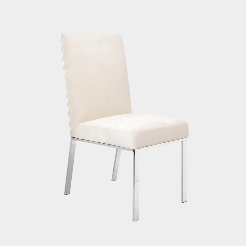 Emiliano Dining Chair: Ivory Fabric