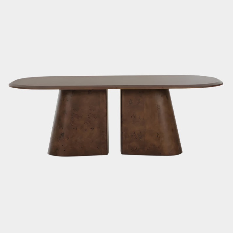 Gladyss Brown Burl Oval 87″ Dining Table