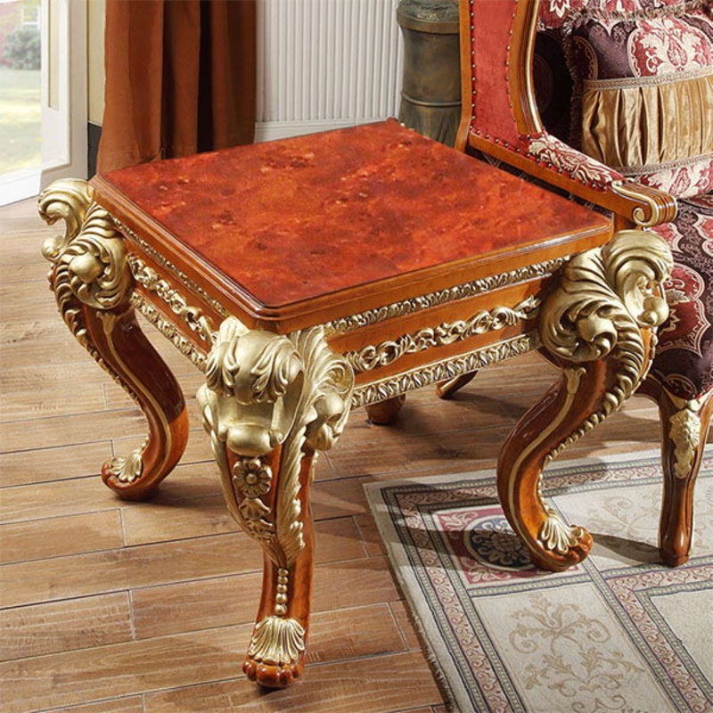 HD-8024 – End Table – Cedar Red With Gold Highlight
