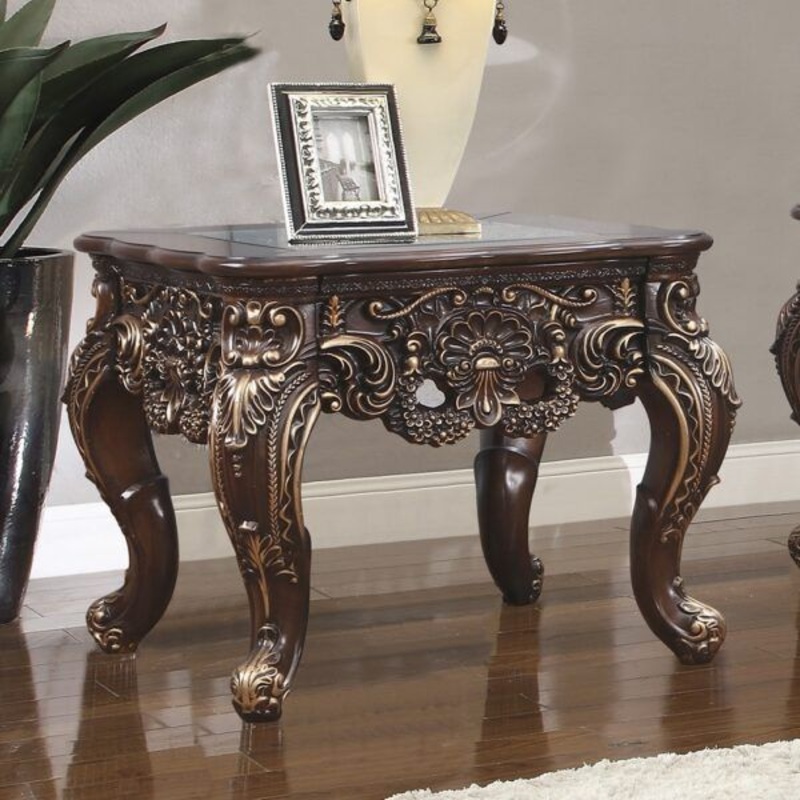 HD-998C – End Table – Cherry With Gold Highlights