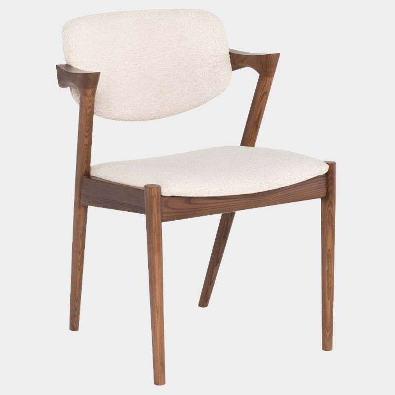 Kalli Boucle Dining Chair (Walnut Ash Frame)
