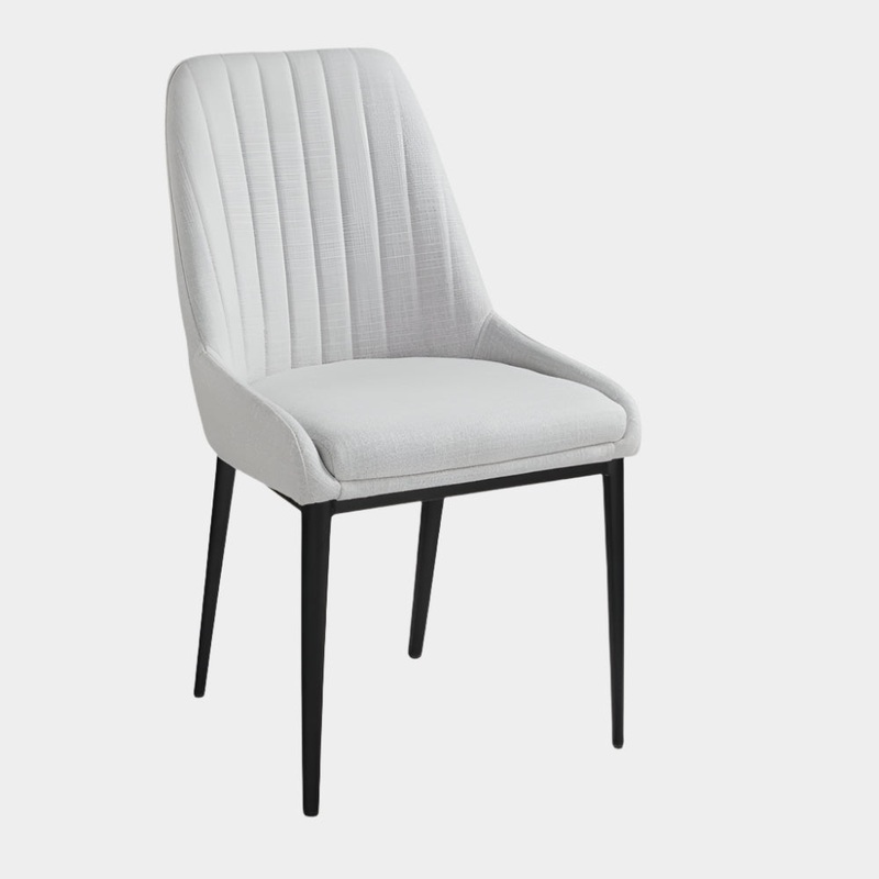 Moyra Dining Chair: Light Grey Linen