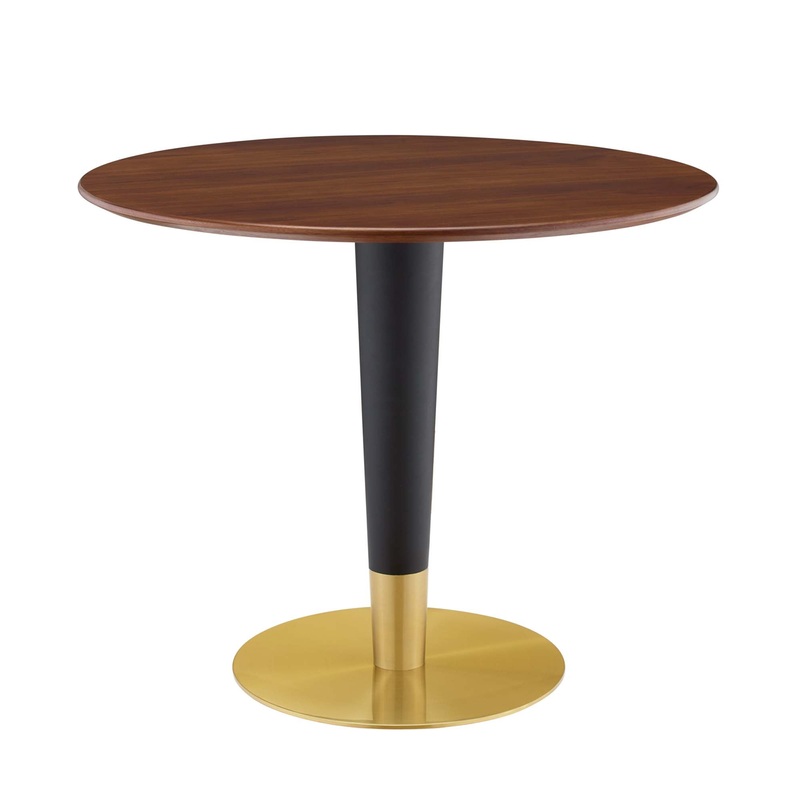 Zinque 36″ Dining Table in Gold Walnut