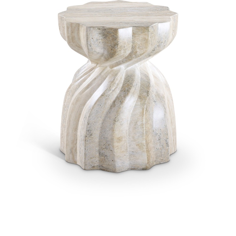 Caserta – Concrete End Table – Travertine