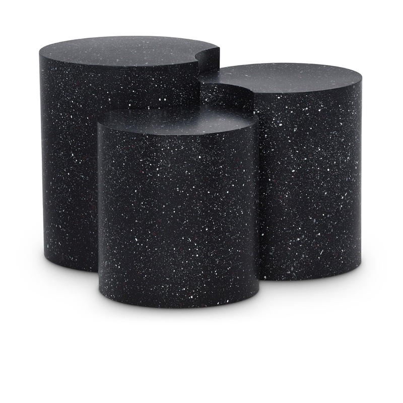 Dimple – 20″ 3 Piece Modular End Table – Terazzo Finish