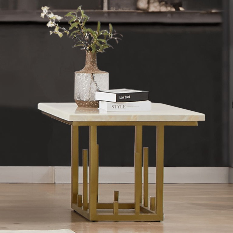 HD-06 – End Table – Marble/Gold