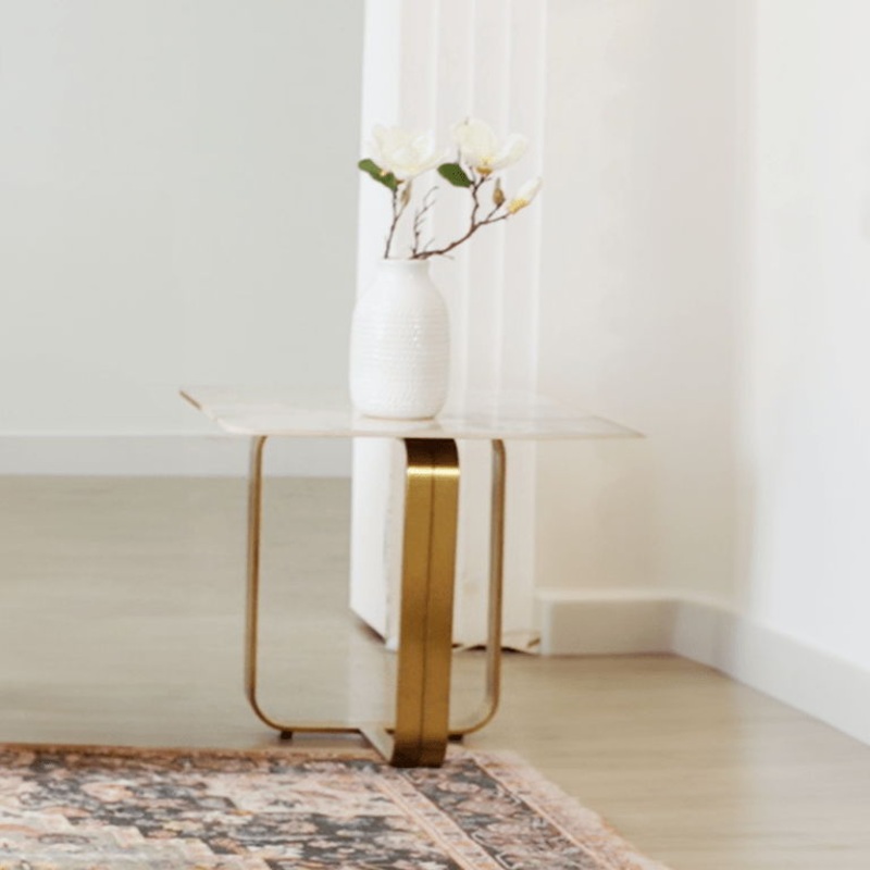 HD-3156 – End Table – Marble/Gold