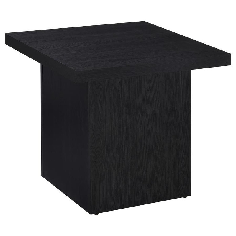 Max – Square Engineered Laminate End Side Table – Black
