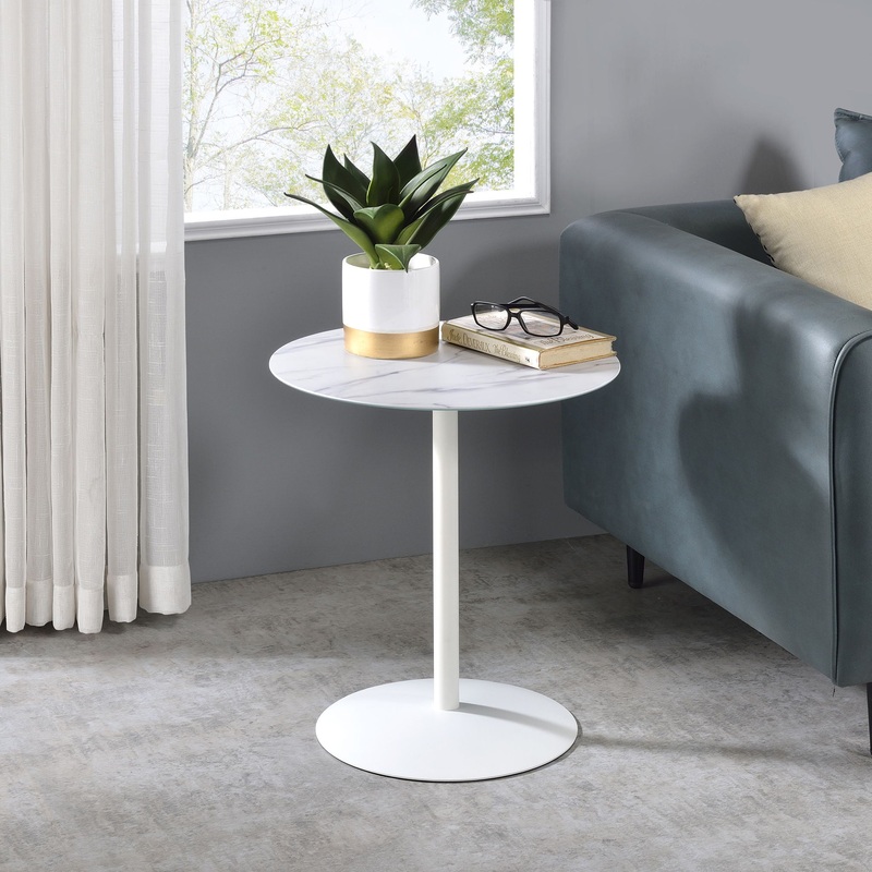 Circa – 17.5″ End Table With Marble Textured Top