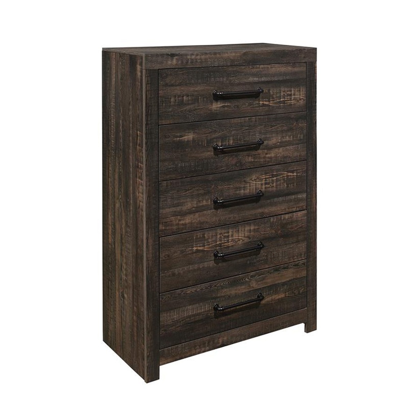 Monica – Chest With Spacious Drawers Bar Handles – Dark Oak