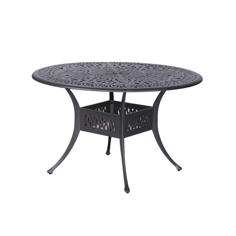Outdoor Patio Aluminum 48″ Round Dining Table – Dessert Night
