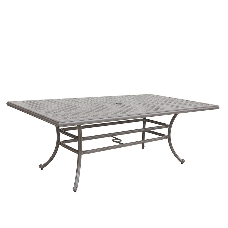46X86″ Cast Aluminum Rectangle Table – Gray
