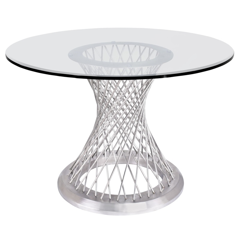 Calypso – Contemporary Dining Table Tempered Glass Top – Clear