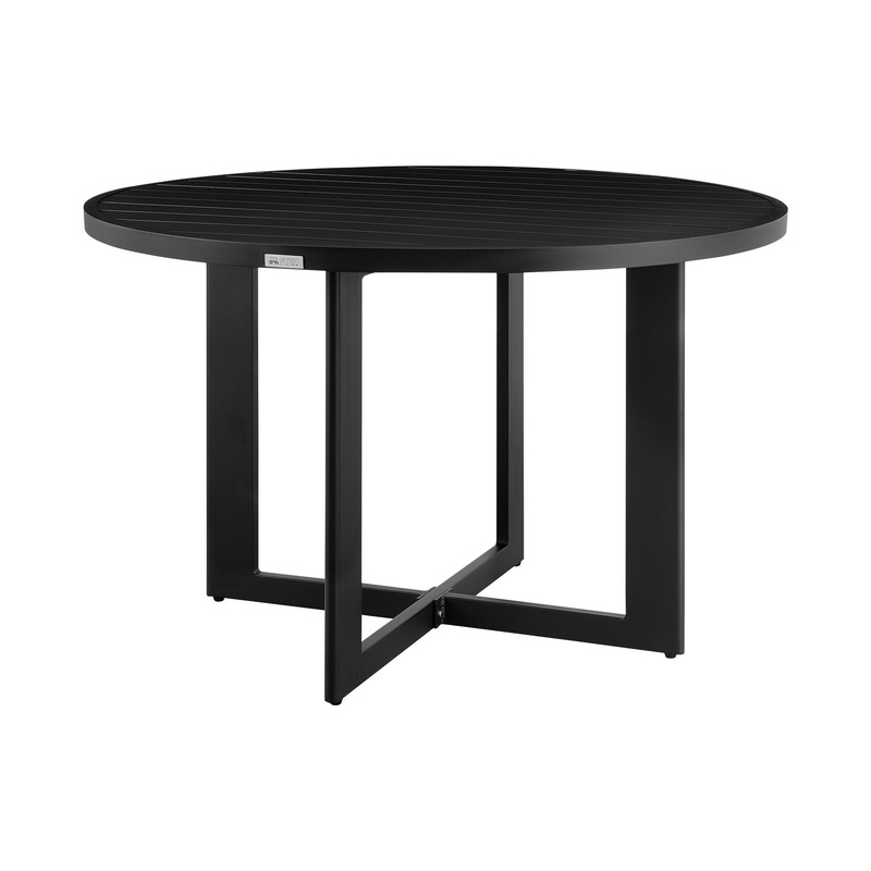 Cayman – Outdoor Patio Round Dining Table – Black