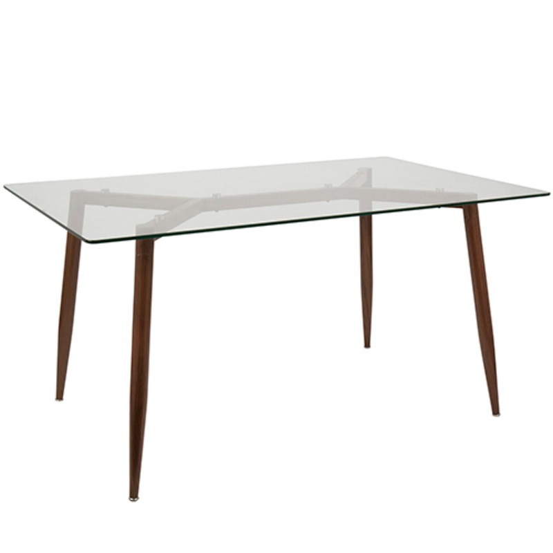 Clara – Dining Table – Walnut Wood And Clear
