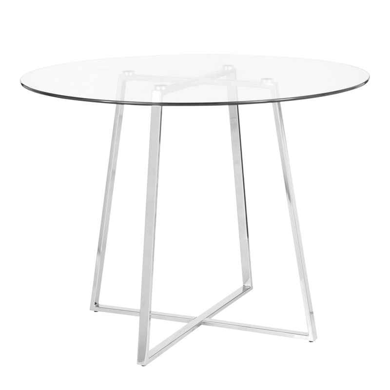Cosmo – Dining Table – Chrome And Clear Tempered Glass Top