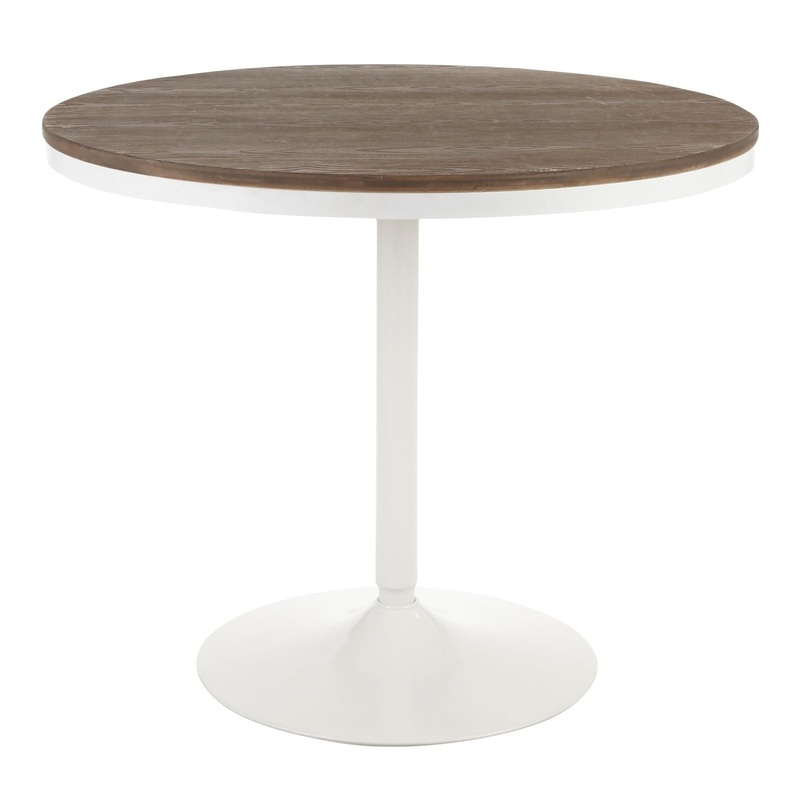 Dakota – Dining Table – White Metal And Brown Wood – Pressed Grain Bamboo