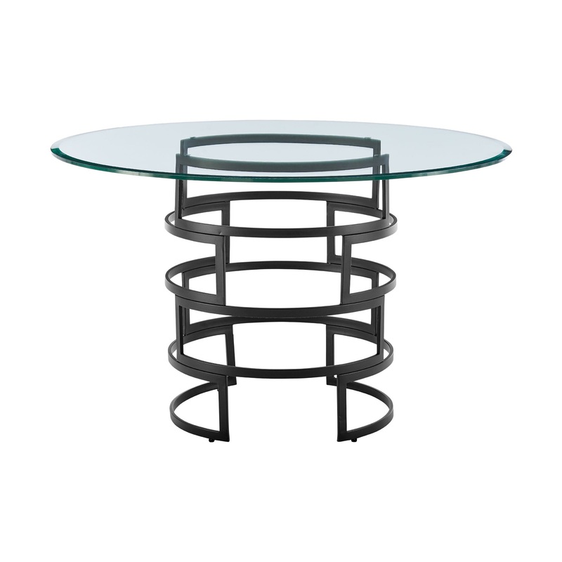 Diaz – Contemporary Round Dining Table – Matte Black