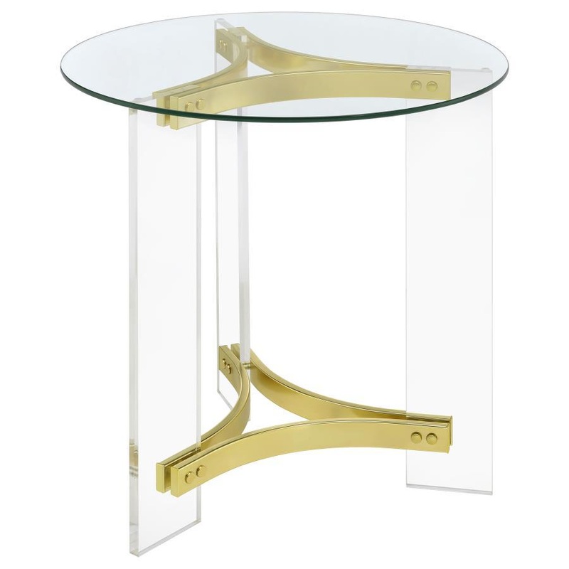 Janessa – Round Glass Top Acrylic Leg Table