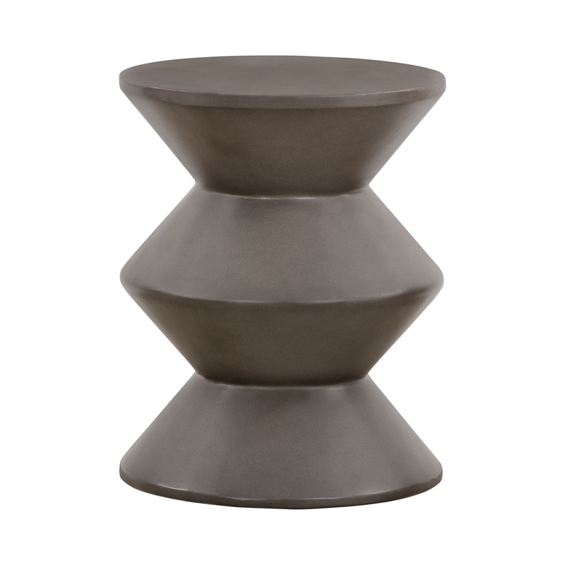 Lizzie – Concrete Indoor / Outdoor Accent Stool End Table – Gray