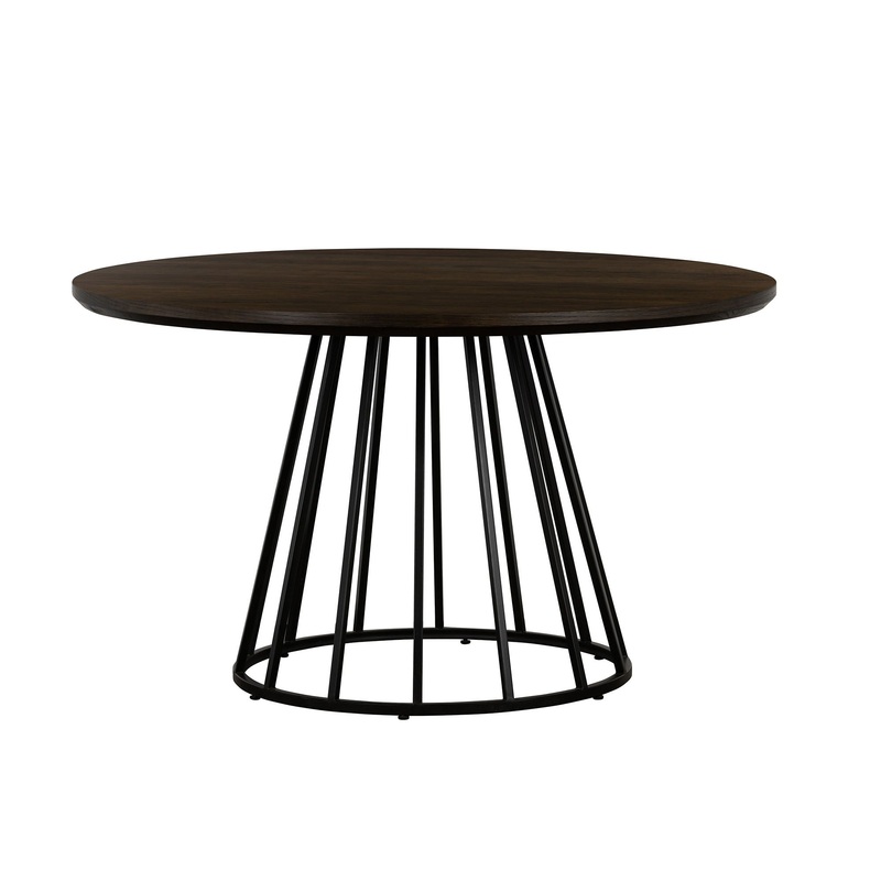 Motion – Metal Round Dining Table – Oak