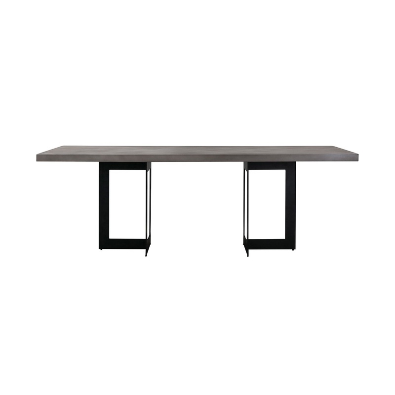 Odet – Rectangular Dining Table – Concrete / Black