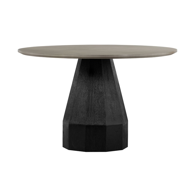 Revival – Round Dining Table – Concrete / Oak