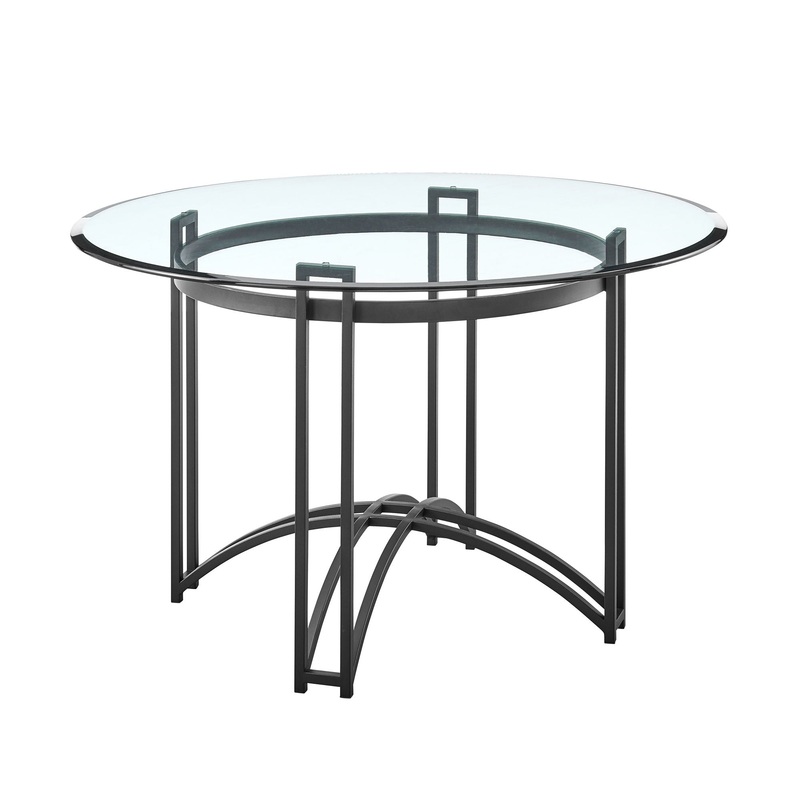 Tibet – Contemporary Round Glass Dining Table – Matte Black