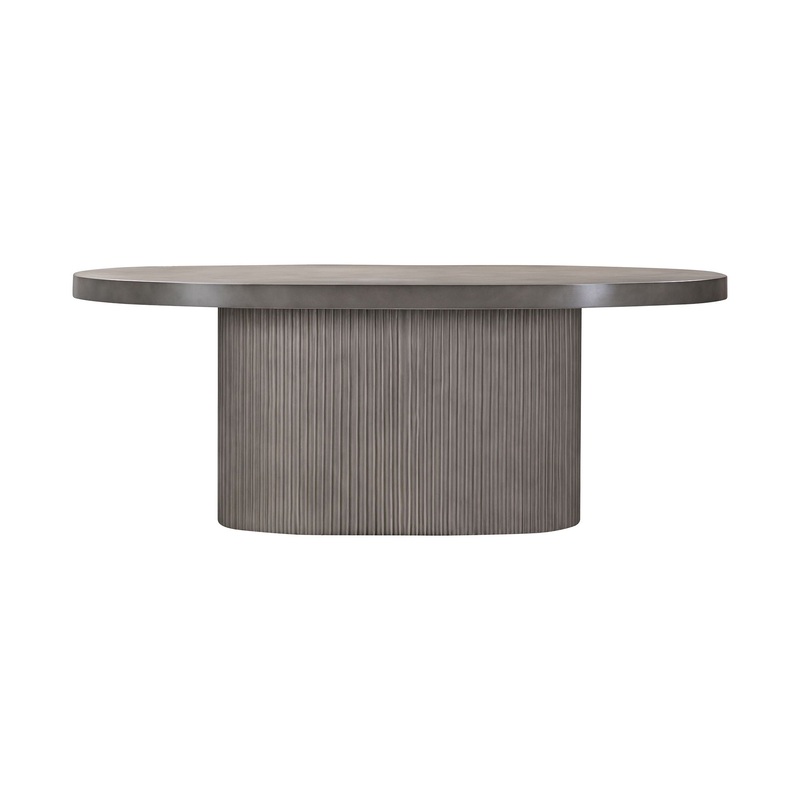 Wave – Oval Dining Table – Gray Concrete