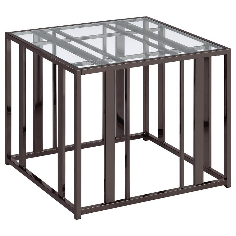 Adri – Rectangular Glass Top Side End Table