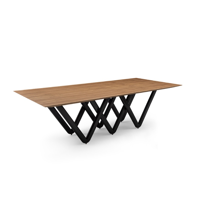DABLIO Dining Table in Teak and Black 118″