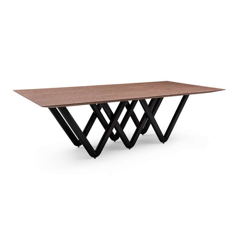 DABLIO Dining Table in Walnut and Black 118″