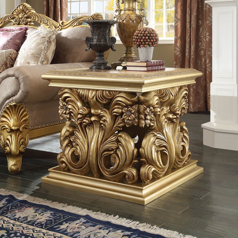 HD-8016 – End Table – Bright Gold