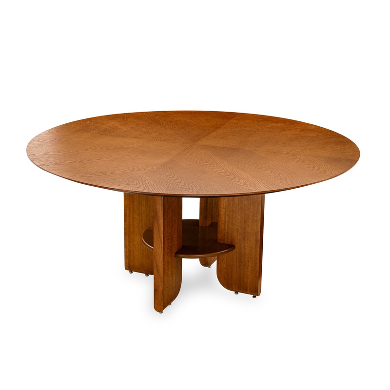 MOON Dining Table in Almond Oak 63″