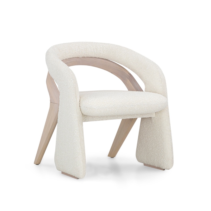 OLGA Dining Chair in Dover Oak and White Boucle