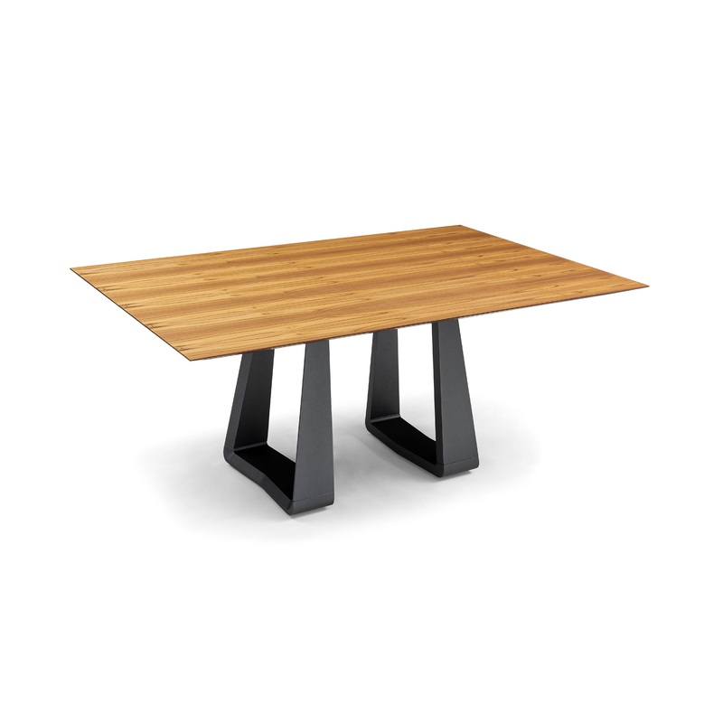 WING Dining Table in Teak and Graphite finish 67″