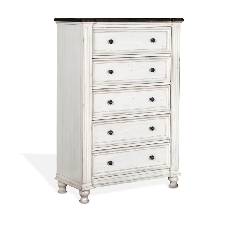 Carriage House – Chest – White / Dark Brown
