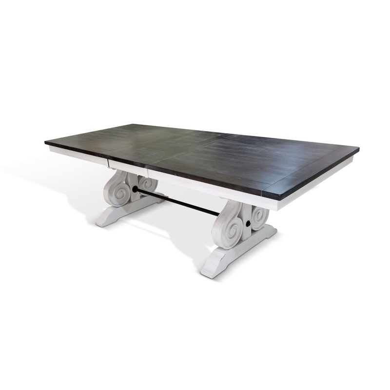 Carriage House – Trestle Table – White / Dark Brown