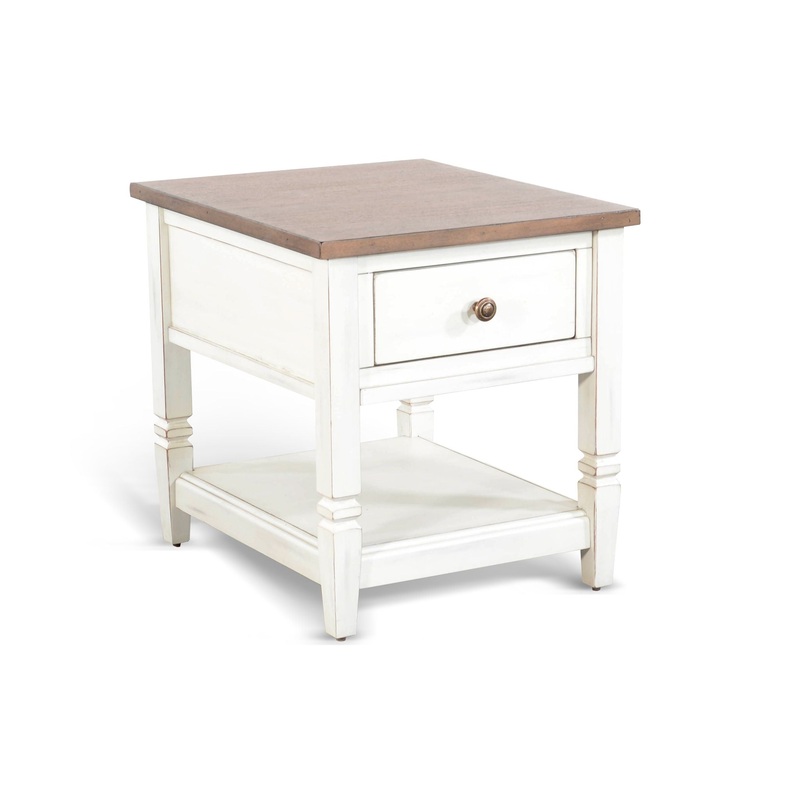 End Table – White / Light Brown