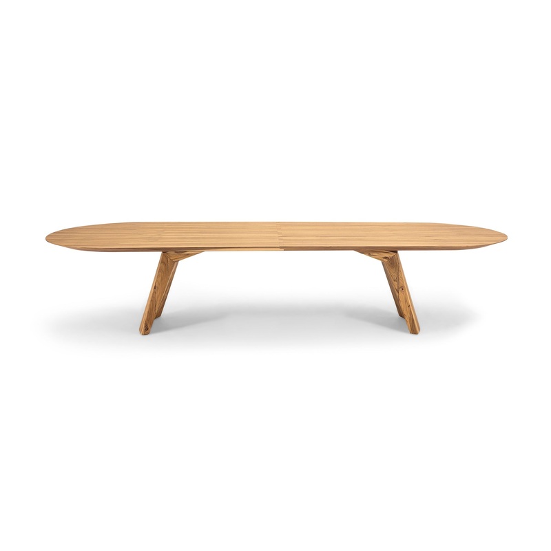 FRACTUS Dining Table in Teak 86″ Oval Top