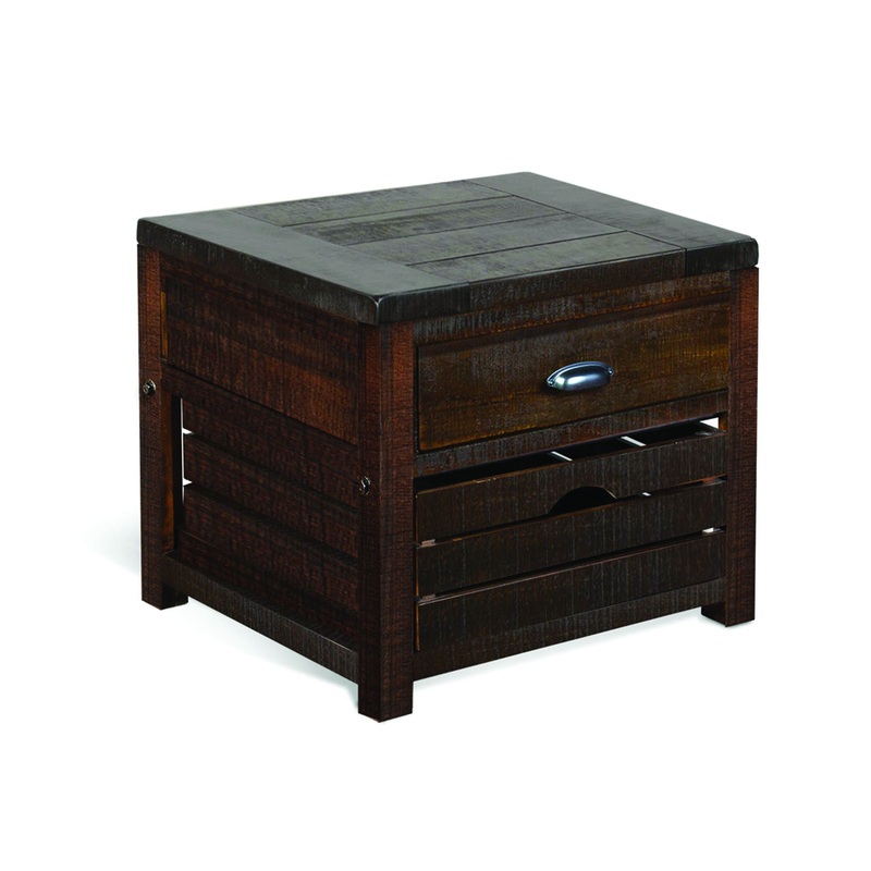 Homestead – 24″ End Table – Dark Brown