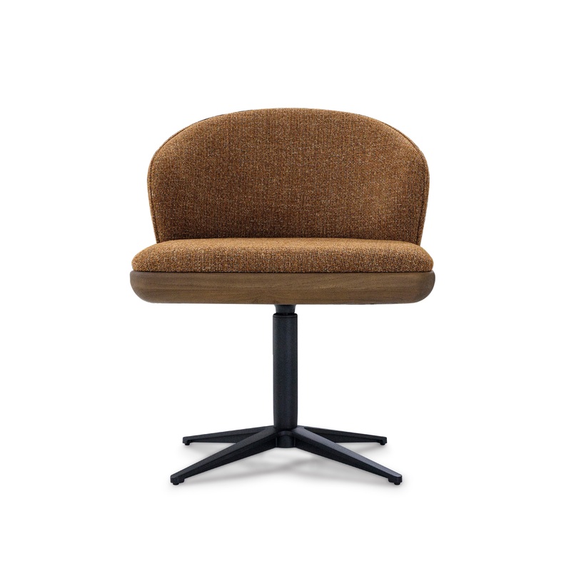 VICHI Dining Chair in Walnut and Black with A8-2672 and Walnut cane