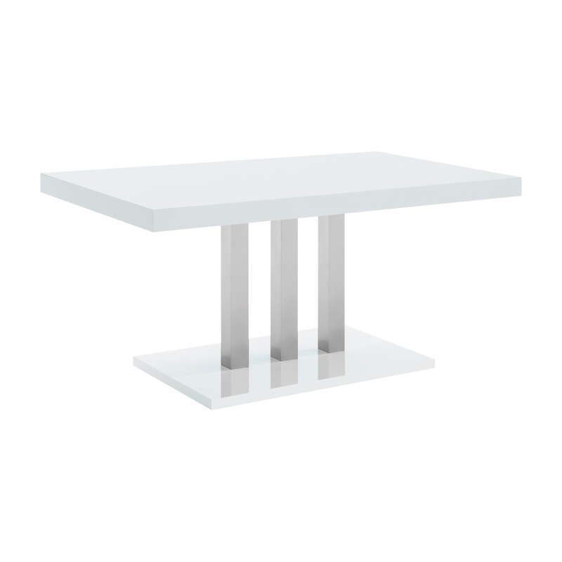 Coaster Furniture Brooklyn 193811 Rectangular 63-inch Dining Table – White High Gloss