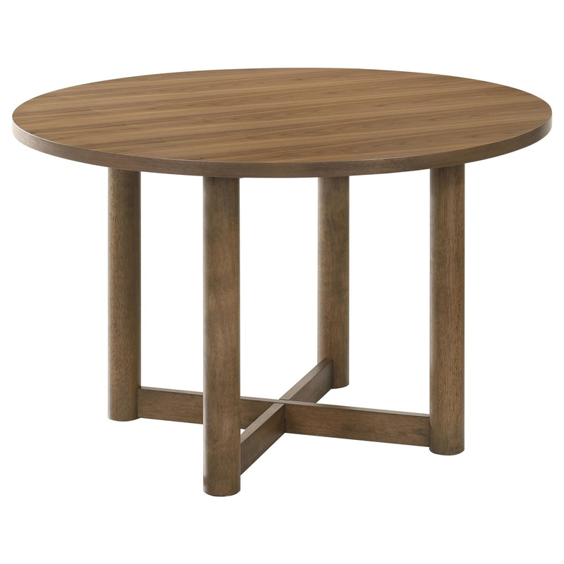 Coaster Furniture Crestmore 108570 46-inch Round Wood Dining Table – Walnut