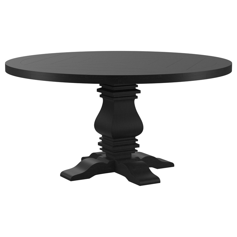 Coaster Furniture Florence 115530 Round 60-inch Pedestal Base Dining Table – Black