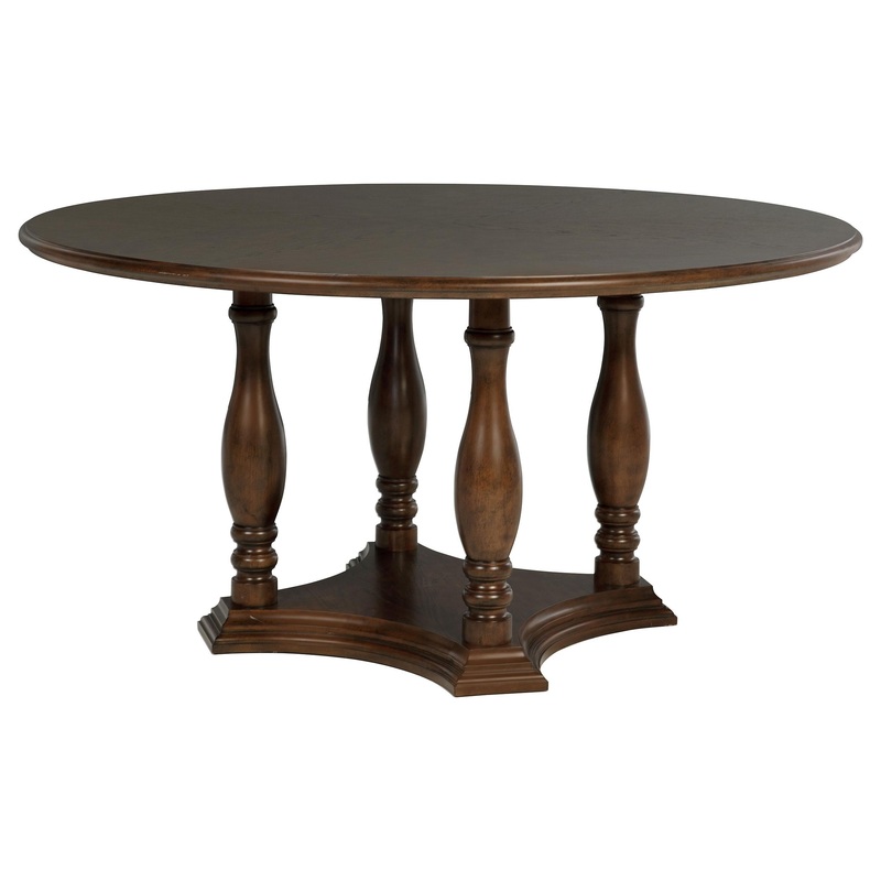 Coaster Furniture Landon 109400 60-inch Round Wood Pedestal Dining Table – Rich Brown